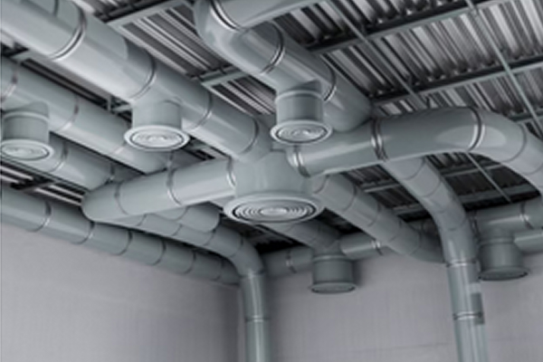 HVAC ductwork and mechanical piping systems representing mechanical design and permit drawings for Ontario buildings