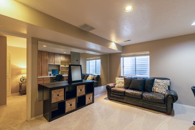 Completed legal basement apartment showcasing Green Target Engineering's permit drawing expertise
